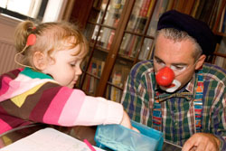 Clown with Cochlear Implanted Child